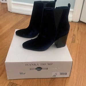 Dark Blue Fabric (velvet) Booties